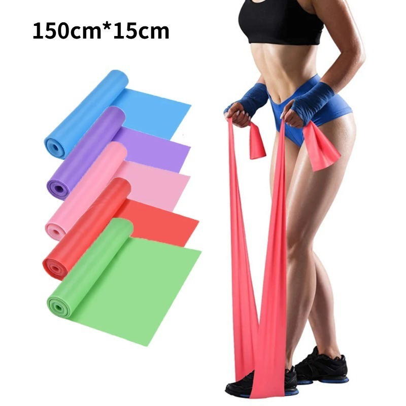 Yoga Fitness Stretching Strap - Natural Latex Resistance Bands, Elastic Workout