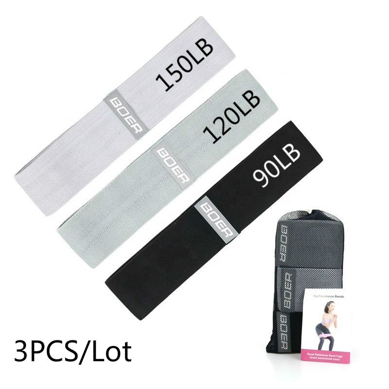 Yoga Fitness Stretching Strap - 3PCS Women Men Fabric Resistance Bands