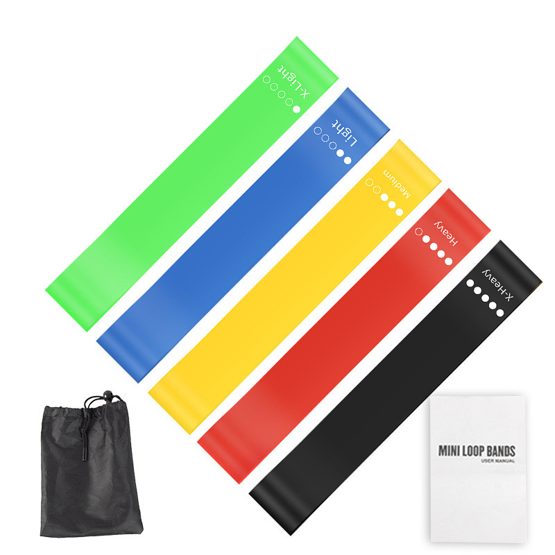 Yoga Fitness Stretching Strap - 5Pcs TPE Resistance Bands Set with