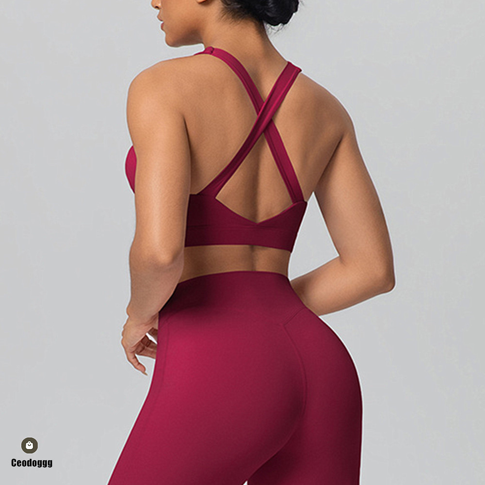 Yoga Fitness Tapis - Pad Cross Shoulder Strap Yoga Bra