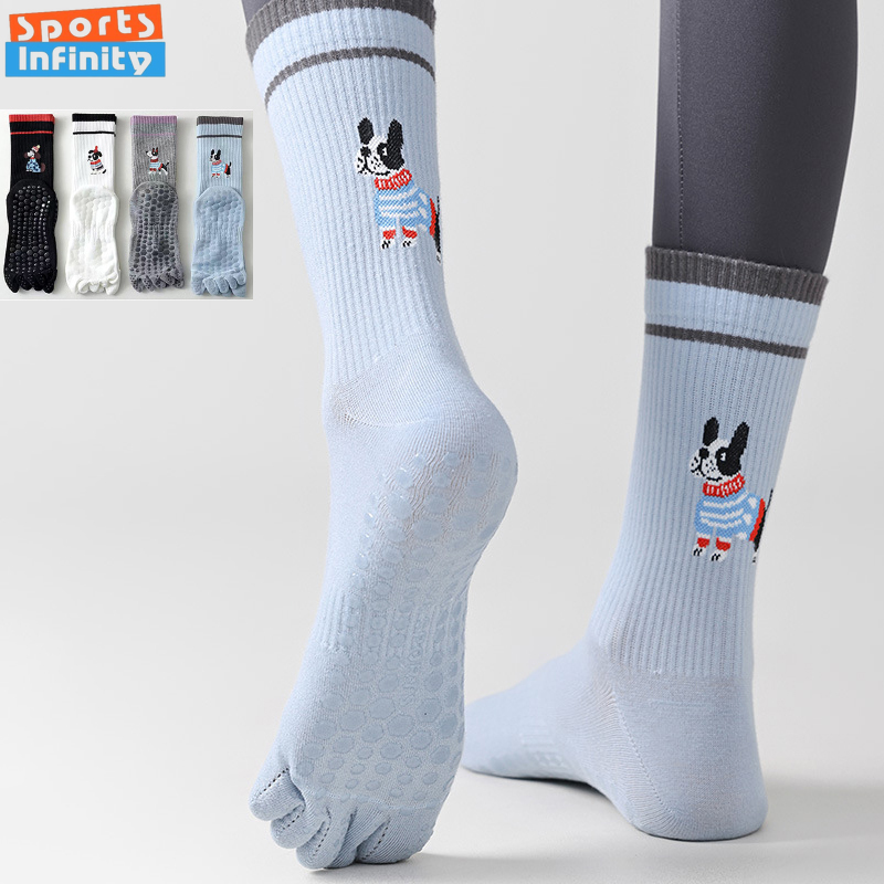 Cute Dog Print Yoga Socks Anti - огляд і ціна Yoga Fitness Dance