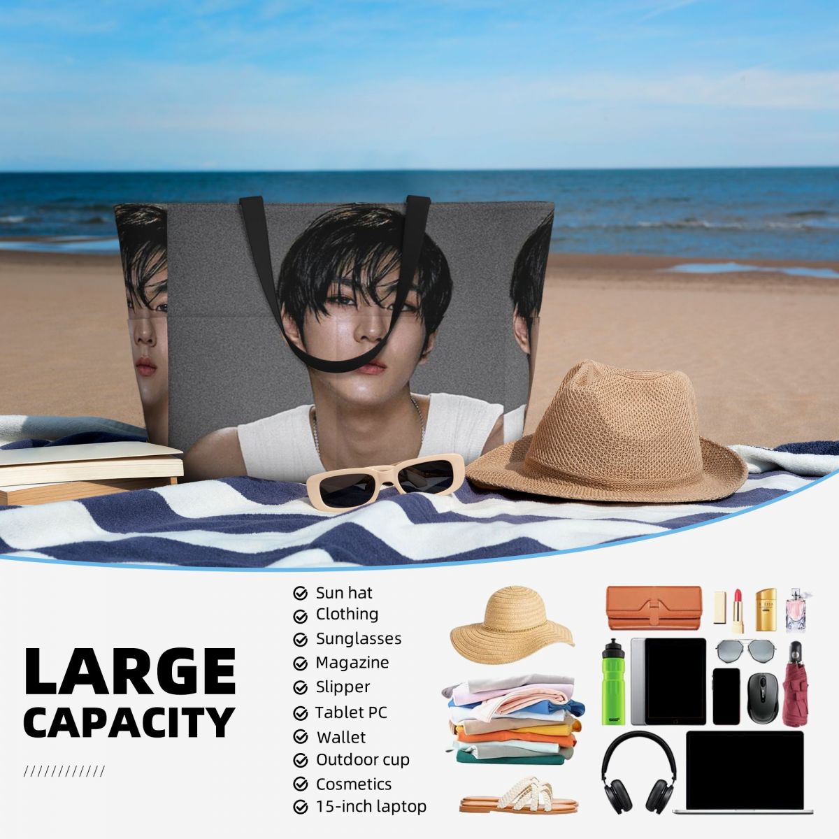 Jungwon En Kpop Beach Tote Bag - огляд і ціна Yoga En Fitness